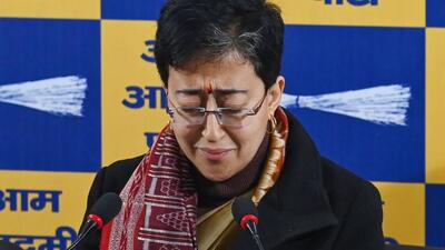Delhi CM Atishi at a press conference. (HT Photo) Delhi CM Atishi at a press conference. (HT Photo)