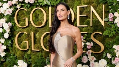 Demi Moore attends the 82nd Annual Golden Globe Awards at The Beverly Hilton on January 05, 2025 in Beverly Hills, California.   Amy Sussman/Getty Images/AFP (Photo by Amy Sussman / GETTY IMAGES NORTH AMERICA / Getty Images via AFP) (Getty Images via AFP)
