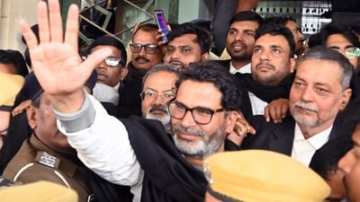 Jan Suraaj Party Chief Prashant Kishor was produced before a local court on Monday, December 6 after his arrest during a hunger strike in Patna, (Santosh Kumar) Jan Suraaj Party Chief Prashant Kishor was produced before a local court on Monday, December 6 after his arrest during a hunger strike in Patna, (Santosh Kumar)