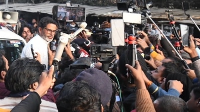 Prashant Kishor spoke to the media after leaving the Civil Court in Patna. (Santosh Kumar) Prashant Kishor spoke to the media after leaving the Civil Court in Patna. (Santosh Kumar)