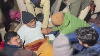 Jan Suraaj chief Prashant Kishor being detained by police personnel during his indefinite hunger strike demanding the cancellation of the 70th Combined Competitive Examination (CCE). (PTI Photo) (PTI) Jan Suraaj chief Prashant Kishor being detained by police personnel during his indefinite hunger strike demanding the cancellation of the 70th Combined Competitive Examination (CCE). (PTI Photo) (PTI)