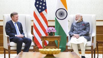 Prime Minister Narendra Modi during a meeting with US NSA Jake Sullivan, in New Delhi, on Monday. (PTI) Prime Minister Narendra Modi during a meeting with US NSA Jake Sullivan, in New Delhi, on Monday. (PTI)