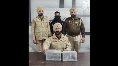 The accused in custody of Jalandhar police on Monday. (HT Photo)
