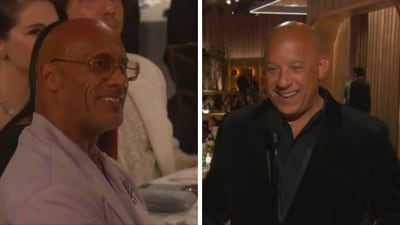 Vin Diesel and Dwayne Johnson at the 2025 Golden Globes. Vin Diesel and Dwayne Johnson at the 2025 Golden Globes.
