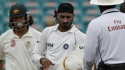 File image of Andrew Symonds and Harbhajan Singh during the Sydney Test in 2008 that was marred by controversies. (AFP)