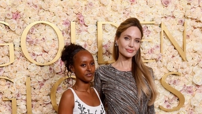 US actress Angelina Jolie (R) and her daughter Zahara Jolie. (AFP)