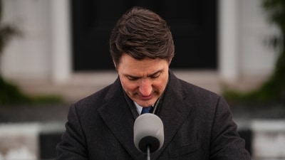Canada Prime Minister Justin Trudeau announces his resignation as Liberal leader and prime minister outside Rideau Cottage in Ottawa on Monday, (AP) Canada Prime Minister Justin Trudeau announces his resignation as Liberal leader and prime minister outside Rideau Cottage in Ottawa on Monday, (AP)