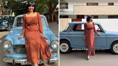 Rachana Mahadimane's childhood dream car wasn’t a flashy, expensive model but a vintage Padmini (Instagram/rachanamahadimane) Rachana Mahadimane's childhood dream car wasn’t a flashy, expensive model but a vintage Padmini (Instagram/rachanamahadimane)