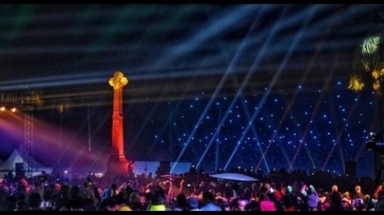 A light and sound show in progress at the Residency, in Lucknow, recently. (HT File Photo)