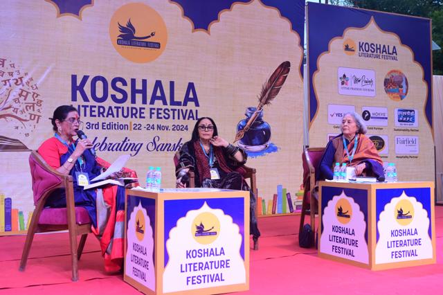 Nishi Pandey, Ila Arun and Anjula Bedi discussing Ila Arun’s autobiography, Parde ke Peechhey (Courtesy Koshala Literature Festival) Nishi Pandey, Ila Arun and Anjula Bedi discussing Ila Arun’s autobiography, Parde ke Peechhey (Courtesy Koshala Literature Festival)