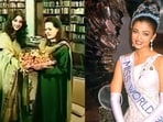 Aishwarya Rai presenting flowers to Sonia Gandhi. Aishwarya Rai presenting flowers to Sonia Gandhi.