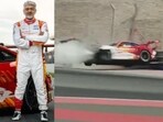 Ajith Kumar crashed his car at the practice run ahead of 24H Dubai 2025.