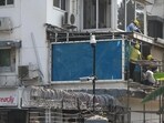 A bulletproof glass panel has been installed on the balcony of the Salman Khan's Bandra flat, ensuring safety while allowing him to greet fans securely in Mumbai. (Satish Bate/Hindustan Times)