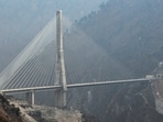 Anji Khad bridge, India's first cable-stayed railway bridge, in Reasi district, Jammu and Kashmir. Anji Khad bridge, India's first cable-stayed railway bridge, in Reasi district, Jammu and Kashmir.