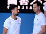 Novak Djokovic of Serbia (L) talks with coach Andy Murray (R) during a training session ahead of the Australian Open tennis tournament in Melbourne on January 7 Novak Djokovic of Serbia (L) talks with coach Andy Murray (R) during a training session ahead of the Australian Open tennis tournament in Melbourne on January 7