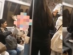 The video captured two women in a physical altercation. The video captured two women in a physical altercation.