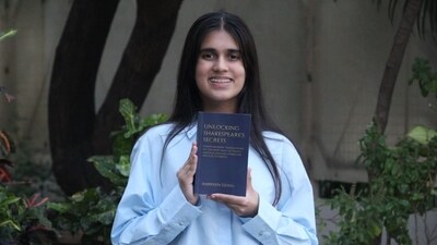 Ambreen Sidhu's with her book Unlocking Shakespeare’s Secrets. Photo: HTCS