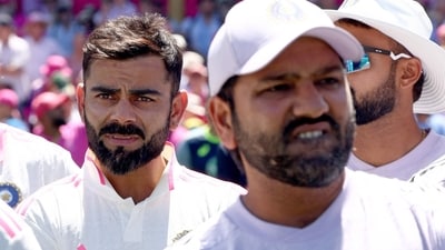 India's Virat Kohli (C) reacts with teammates during the trophy ceremony after the fifth cricket Test match between Australia and India at The SCG (AFP) India's Virat Kohli (C) reacts with teammates during the trophy ceremony after the fifth cricket Test match between Australia and India at The SCG (AFP)