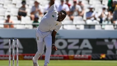 Kagiso Rabada issued a stern warning to Australia ahead of the WTC final. (Photo by Rodger Bosch / AFP) (AFP) Kagiso Rabada issued a stern warning to Australia ahead of the WTC final. (Photo by Rodger Bosch / AFP) (AFP)