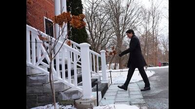 Canada Prime Minister Justin Trudeau leaves a news conference after announcing his resignation as Liberal leader outside Rideau Cottage in Ottawa on Monday, Jan. 6, 2025. (AP/PTI) (AP) Canada Prime Minister Justin Trudeau leaves a news conference after announcing his resignation as Liberal leader outside Rideau Cottage in Ottawa on Monday, Jan. 6, 2025. (AP/PTI) (AP)