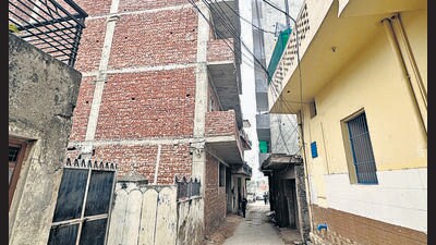 GMADA officials said despite serving multiple notices and conducting demolition drives, illegal structures keep coming up in villages. (HT Photo) GMADA officials said despite serving multiple notices and conducting demolition drives, illegal structures keep coming up in villages. (HT Photo)
