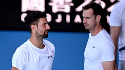 Novak Djokovic of Serbia (L) talks with coach Andy Murray (R) during a training session ahead of the Australian Open tennis tournament in Melbourne on January 7 (AFP) Novak Djokovic of Serbia (L) talks with coach Andy Murray (R) during a training session ahead of the Australian Open tennis tournament in Melbourne on January 7 (AFP)