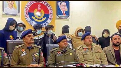 The accused in custody of Ludhiana police on Tuesday. (HT Photo) The accused in custody of Ludhiana police on Tuesday. (HT Photo)
