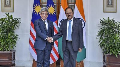 The first India-Malaysia security dialogue in New Delhi was co-chaired by national security adviser Ajit Doval and Raja Dato Nushirwan Bin Zainal Abidin, director general of Malaysia’s National Security Council, on Tuesday. (PTI)