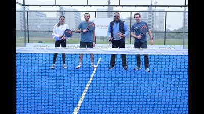 The four padel courts are named after leading UAE airlines— Air Arabia, Emirates, Etihad and FlyDubai. (HT Photo)