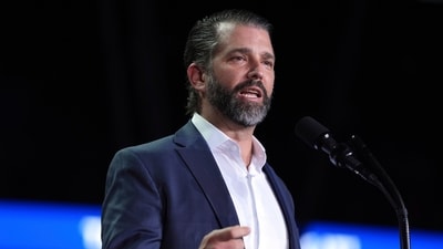 FILE - Donald Trump Jr., speaks at a campaign rally, Nov. 5, 2024, in Grand Rapids, Mich. (AP Photo/Evan Vucci, File) (AP) FILE - Donald Trump Jr., speaks at a campaign rally, Nov. 5, 2024, in Grand Rapids, Mich. (AP Photo/Evan Vucci, File) (AP)