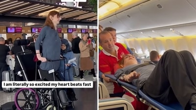 The world’s tallest woman, Rumeysa Gelgi, explains how it feels to travel in flight. (Instagram/@guinnessworldrecords) The world’s tallest woman, Rumeysa Gelgi, explains how it feels to travel in flight. (Instagram/@guinnessworldrecords)