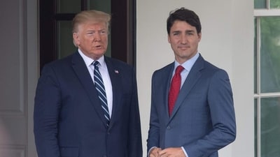 File photo of  US Presidnt Donald Trump and Canadian Prime Minister Justin Trudeau at the White House in Washington, DC. (AFP File)