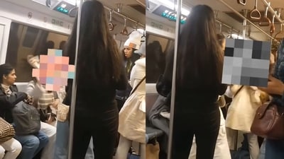 The video captured two women in a physical altercation. (Instagram/ @delhi.connection ) The video captured two women in a physical altercation. (Instagram/ @delhi.connection )