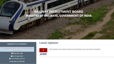 RRB Recruitment: Registration for 1036 Ministerial and Isolated vacancies begins (Official website screenshot) RRB Recruitment: Registration for 1036 Ministerial and Isolated vacancies begins (Official website screenshot)