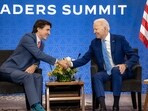 Canadian Prime Minister Justin Trudeau and US President Joe Biden during a meeting. (File image) Canadian Prime Minister Justin Trudeau and US President Joe Biden during a meeting. (File image)