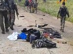 Belongings of District Reserve Guards (DRG) personnel who were killed in a Naxal attack in Chhattisgarh's Bijapur district, Monday, Jan. 6, 2025.
