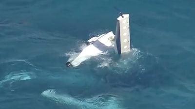 A fuselage in water off Rottnest Island, Australia, after a seaplane crashed. (AP) A fuselage in water off Rottnest Island, Australia, after a seaplane crashed. (AP)