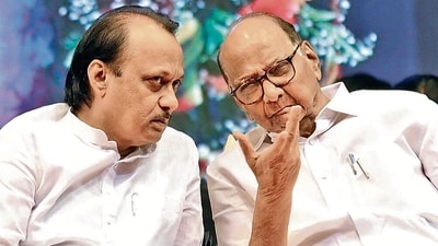 Ajit Pawar and uncle Sharad Pawar. (HT PHOTO) Ajit Pawar and uncle Sharad Pawar. (HT PHOTO)