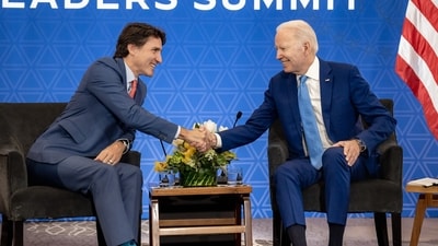 Canadian Prime Minister Justin Trudeau and US President Joe Biden during a meeting. (File image) (@JoeBiden/X) Canadian Prime Minister Justin Trudeau and US President Joe Biden during a meeting. (File image) (@JoeBiden/X)