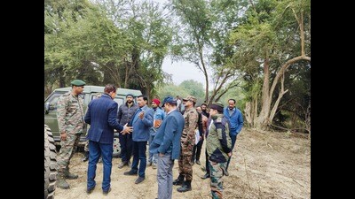 LDA and Army officials at the site on Wednesday. (Sourced)