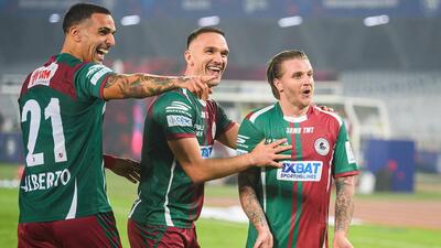 Mohun Bagan players celebrate during an ISL game. (Representative image) (FSDL)