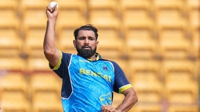 Mohammed Shami in action for Bengal against Baroda in the Syed Mushtaq Ali Trophy quarterfinal match in Bengaluru. (PTI) Mohammed Shami in action for Bengal against Baroda in the Syed Mushtaq Ali Trophy quarterfinal match in Bengaluru. (PTI)