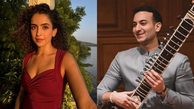 Sanya Malhotra and sitarist Rishab Rikhiram Sharma spark dating rumours. (Instagram) Sanya Malhotra and sitarist Rishab Rikhiram Sharma spark dating rumours. (Instagram)