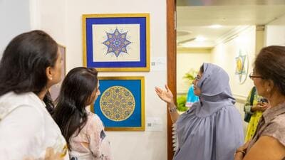The exhibition, which began on Tuesday and closes on January 17, is titled ‘Noorun ala Noor’ or ‘Light upon Light’ The exhibition, which began on Tuesday and closes on January 17, is titled ‘Noorun ala Noor’ or ‘Light upon Light’