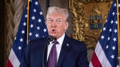 Donald Trump shares distorted unified US-Canada map (Photo by SCOTT OLSON / GETTY IMAGES NORTH AMERICA / Getty Images via AFP) (Getty Images via AFP) Donald Trump shares distorted unified US-Canada map (Photo by SCOTT OLSON / GETTY IMAGES NORTH AMERICA / Getty Images via AFP) (Getty Images via AFP)