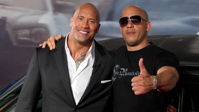 Dwayne Johnson (The Rock) and Vin Diesel during the premiere of Fast Five in 2011 in Rio de Janeiro, Brazil. Dwayne Johnson (The Rock) and Vin Diesel during the premiere of Fast Five in 2011 in Rio de Janeiro, Brazil.