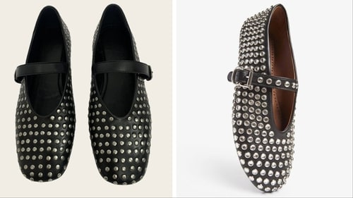 Shop Mistry (L) and Alaia’s (R) studded sandals Shop Mistry (L) and Alaia’s (R) studded sandals