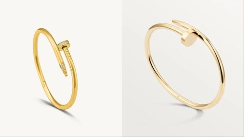 Palmonas bracelet (L) and Cartier bracelet (R) Palmonas bracelet (L) and Cartier bracelet (R)