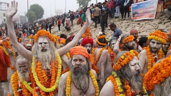 Seers arriving at the Kumbh (Anil K Maurya/HT)