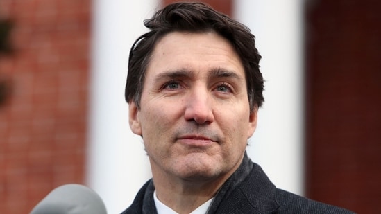 Justin Trudeau, Canada'ss prime minister, speaks during a news conference at Rideau Cottage in Ottawa, Ontario, Canada, on Monday, (Bloomberg)
